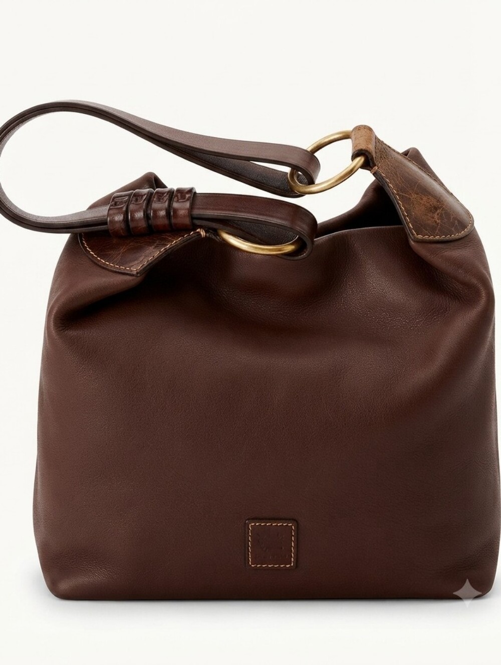 Dooney & Bourke Florentine leatherhobo tan brown leather w gold-tone hardware - Picture 3 of 9